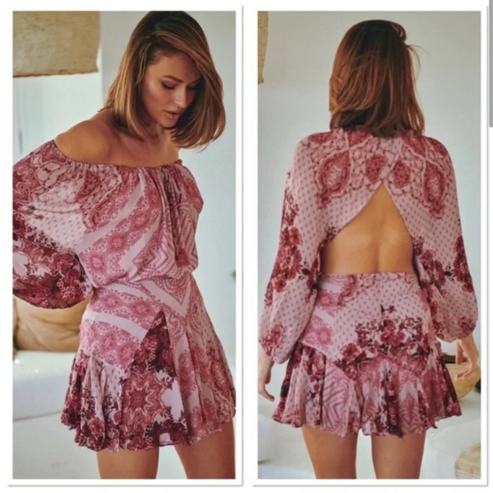 Elegant Pink Patterned Dress